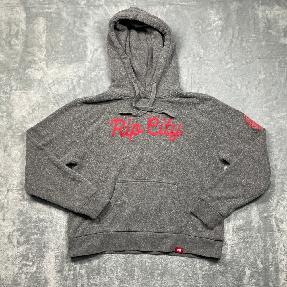 Portland Trail Blazers Rip City Hoodie Men Small Gray NBA Sportiqe Sweatshirt‎